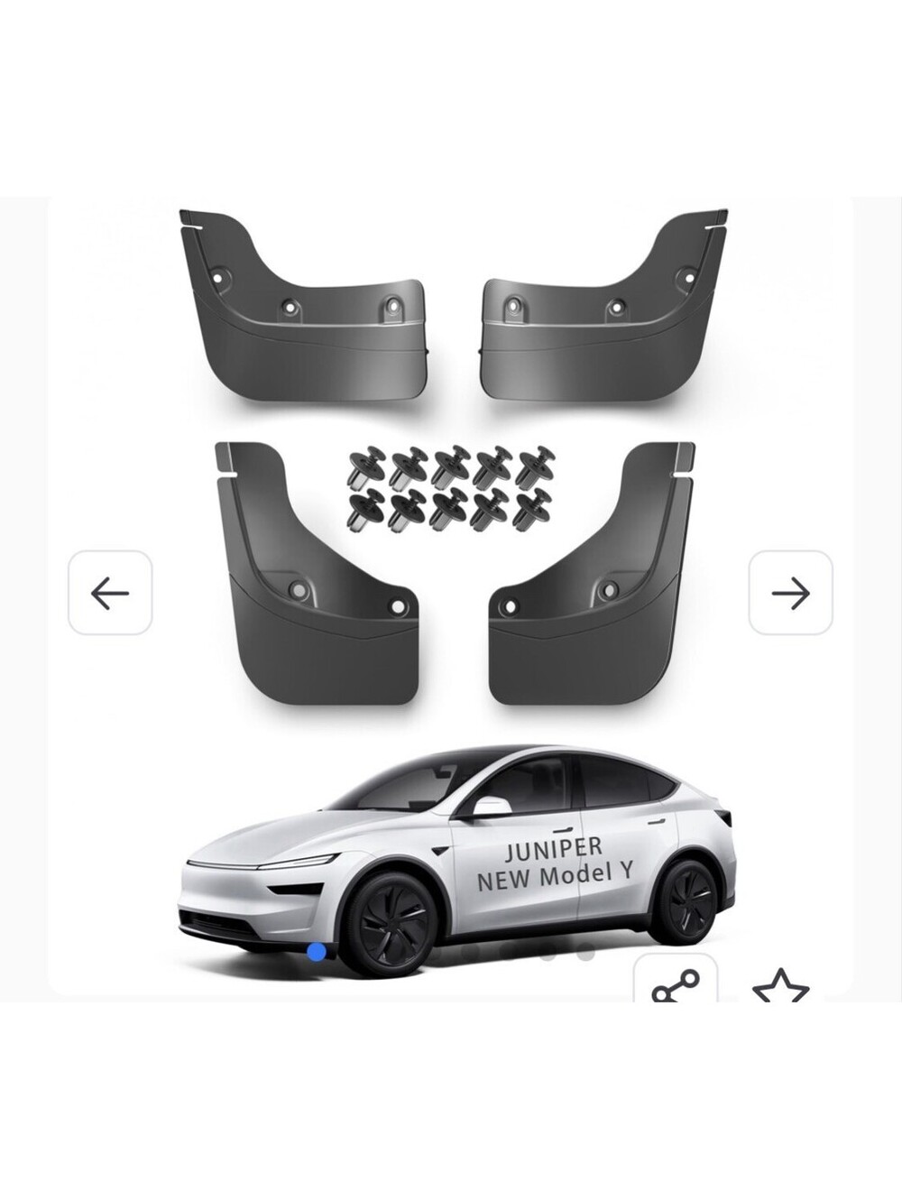 2025-26 New Tesla Model Y Juniper Accessories Mud Flaps Mud Flaps